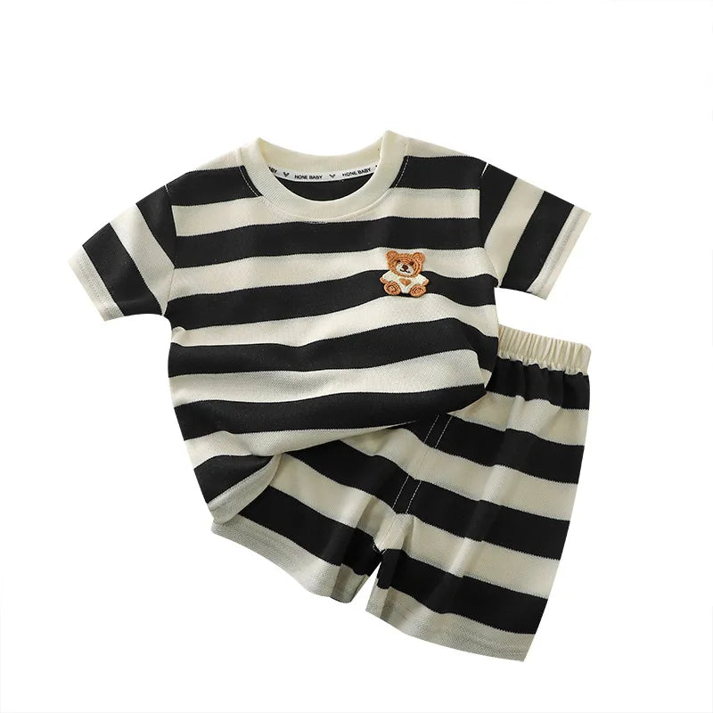 Conjunto LittleStripes – Estilo Fresco com Toque Animal