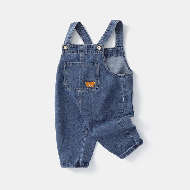 Overall TinyPaws – Denim Leve com Toque Divertido