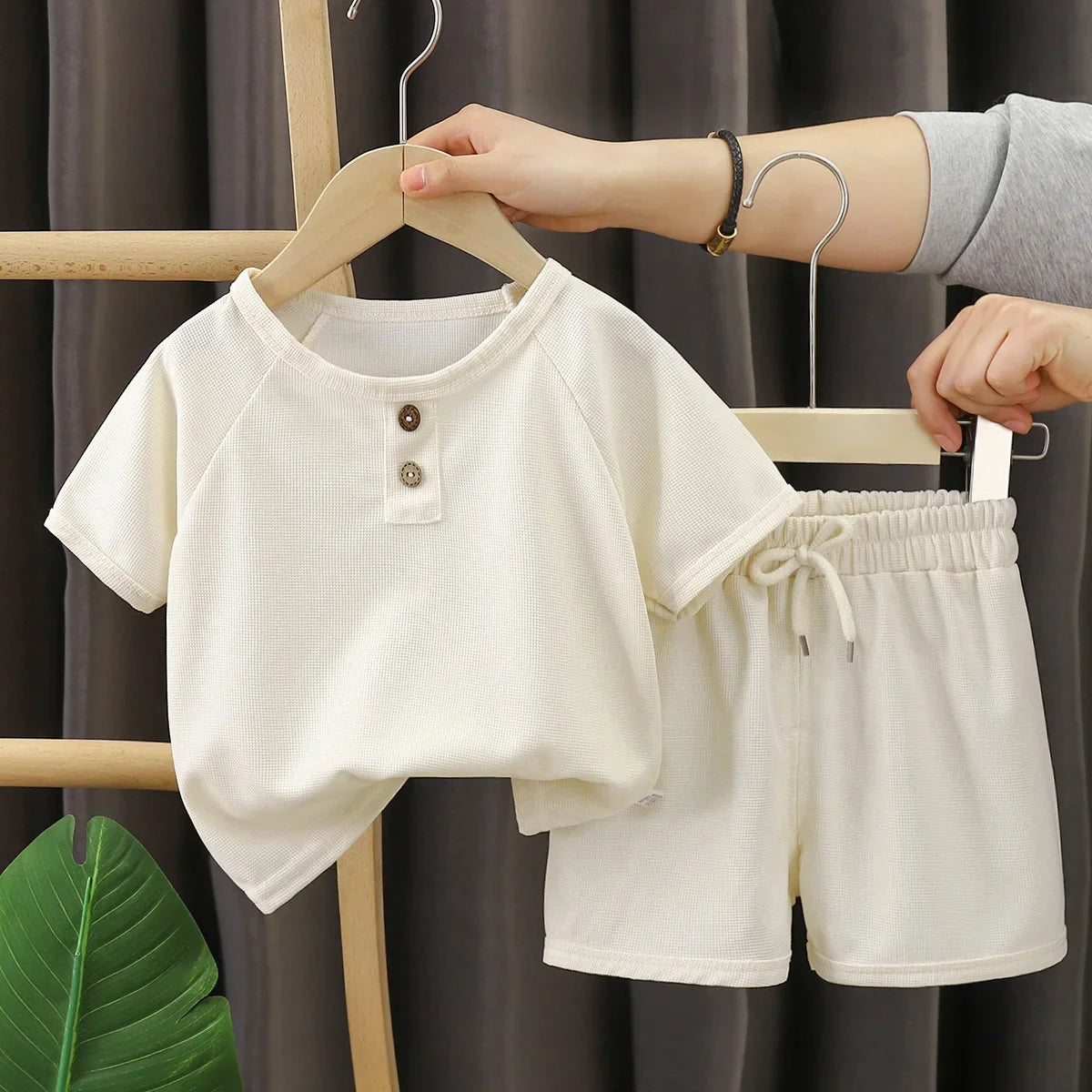 Conjunto WaffleSoft – Minimalismo, Frescor e Conforto para Meninos