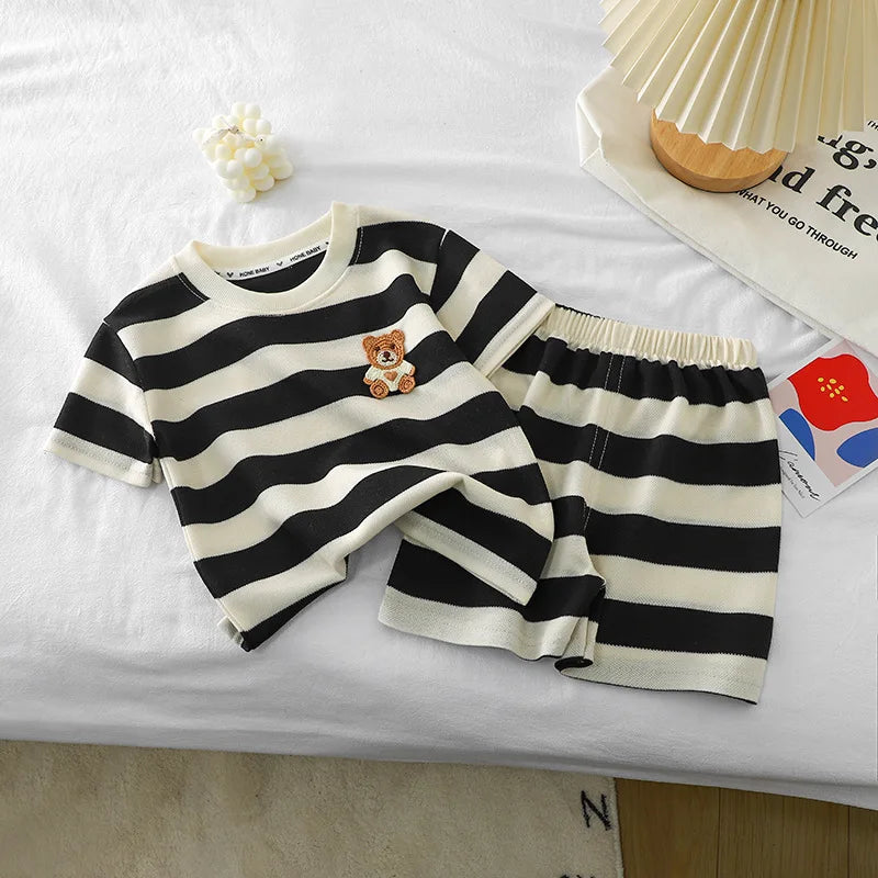 Conjunto LittleStripes – Estilo Fresco com Toque Animal