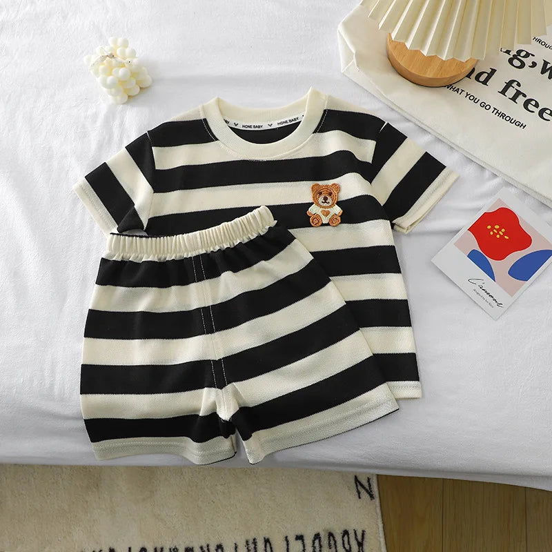 Conjunto LittleStripes – Estilo Fresco com Toque Animal
